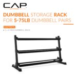 CAP 2-Tier & 3-Tier Dumbbell Rack for Home Gym, Heavy-Duty Steel Weight Storage Rack for Hex Dumbbells, Holds 5-35lb 5-5