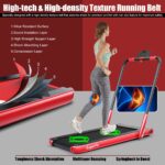 Caminadora plegable 2 en 1 Superbuy SH37590-RE motor 2.25 HP 0.6 a 7.5 mph bajo escritorio Bluetooth altavoz LED plegabl
