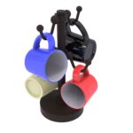 Soporte para tazas de café para encimera Allied Brass MGH-80 para 4 tazas bronce aceitado para cocina