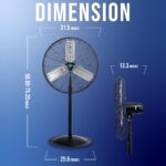 Ventilador de pedestal Tornado HI-FAN-30HVF-1P 30 pulgadas 8850 CFM 3 velocidades metal industrial certificación UL