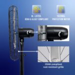 Ventilador de pedestal Tornado HI-FAN-30HVF-1P 30 pulgadas 8850 CFM 3 velocidades metal industrial certificación UL