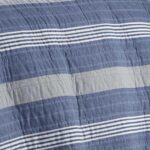 Juego de edredón reversible a rayas Nautica Revman International USHSA91133027 tamaño Queen azul altmarsh 3 piezas con f