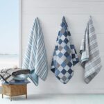 Juego de edredón reversible a rayas Nautica Revman International USHSA91133027 tamaño Queen azul altmarsh 3 piezas con f