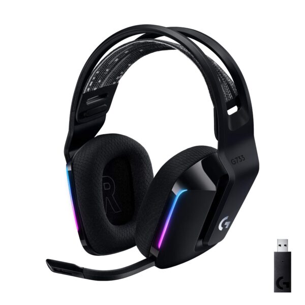 Auriculares inalámbricos para juegos Logitech G733 Lightspeed, diadema de suspensión, Lightsync RGB, micrófono Blue VO!C