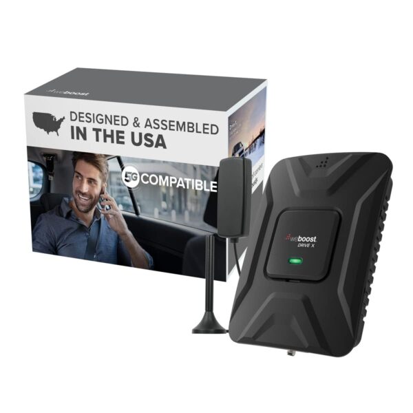 weBoost Drive X - Amplificador de señal de teléfono celular para vehículos | 5G y 4G LTE | Antena magnética para techo |