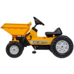 Big: Jim Dumper Ride-On - Vehículo de juguete de granja y construcción, camión con cama abatible, volante, bocina, asien