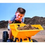 Big: Jim Dumper Ride-On - Vehículo de juguete de granja y construcción, camión con cama abatible, volante, bocina, asien
