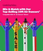 LookOurWay Air Dancers - Accesorio inflable para hombre – 20 pies de alto loco agitando tubo inflable para promoción de