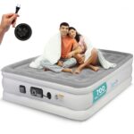 Colchon de aire autoinflable SereneLife SLABFL60 tamano matrimonial 18 pulgadas capacidad 700 libras bomba integrada alt
