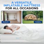 Colchon de aire autoinflable SereneLife SLABFL60 tamano matrimonial 18 pulgadas capacidad 700 libras bomba integrada alt