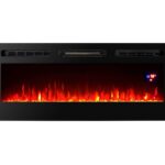 Chimenea eléctrica para pared Proman Products TopLife FP17115 50 pulgadas empotrada o montada negro 127.0 cm x 12.7 cm x
