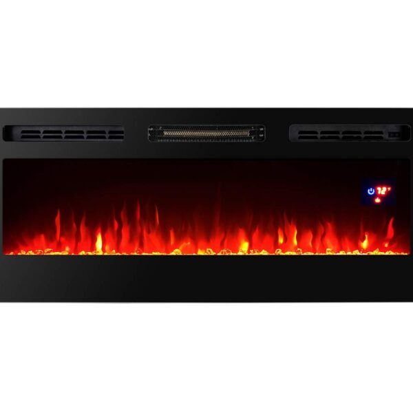 Chimenea eléctrica para pared Proman Products TopLife FP17115 50 pulgadas empotrada o montada negro 127.0 cm x 12.7 cm x