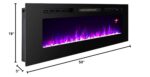 Chimenea eléctrica para pared Proman Products TopLife FP17115 50 pulgadas empotrada o montada negro 127.0 cm x 12.7 cm x