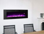 Chimenea eléctrica para pared Proman Products TopLife FP17115 50 pulgadas empotrada o montada negro 127.0 cm x 12.7 cm x