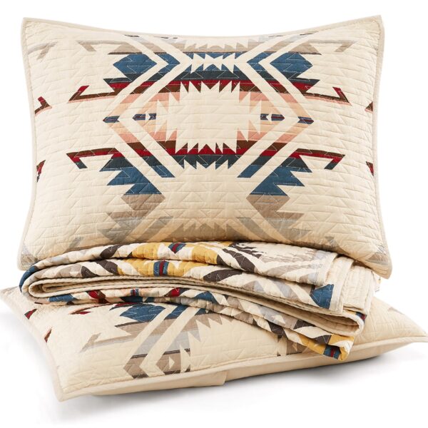 Juego de edredón Pendleton White Sands Britannica Home Fashions 37509 King Cal King algodón premium 110x96 pulgadas esta
