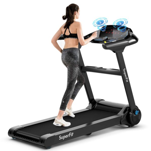 Caminadora Eléctrica Plegable GYMAX 2.25 HP motor silencioso monitor LED pantalla táctil para hogar