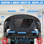 Caminadora Eléctrica Plegable GYMAX 2.25 HP motor silencioso monitor LED pantalla táctil para hogar