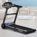 Caminadora Eléctrica Plegable GYMAX 2.25 HP motor silencioso monitor LED pantalla táctil para hogar