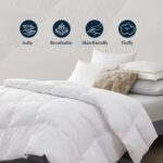 Edredón de fibra de plumón Serta Blue Ridge Home Fashions SE010216 100% algodón 300 hilos 500 poder de relleno talla Kin
