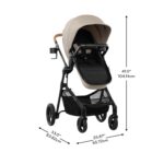 Sistema de viaje Pivot NXT Evenflo TS101412572 cochecito y asiento auto infantil LiteMax NXT café late