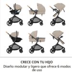 Sistema de viaje Pivot NXT Evenflo TS101412572 cochecito y asiento auto infantil LiteMax NXT café late