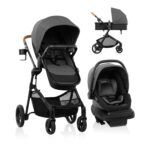 Evenflo Sistema de viaje Pivot NXT con asiento de automóvil infantil LiteMax NXT (gris Silverado)