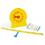 hand2mind NumberLine - Reloj de enseñanza para aprender a decir la hora, reloj analógico de aprendizaje en el aula, mani