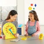 hand2mind NumberLine - Reloj de enseñanza para aprender a decir la hora, reloj analógico de aprendizaje en el aula, mani