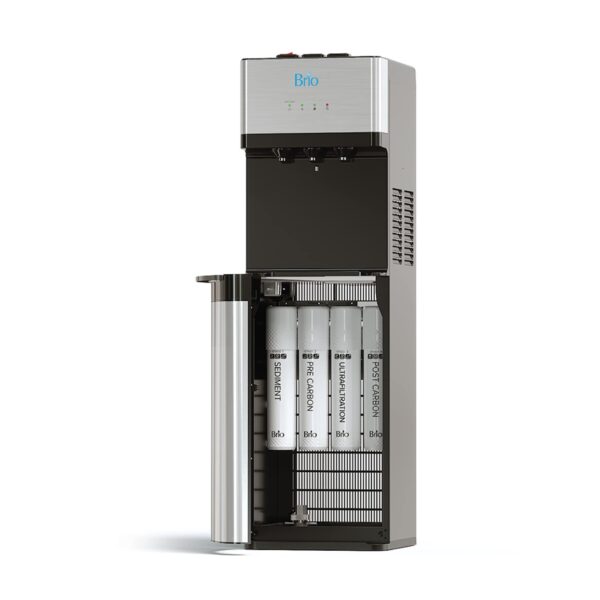 Dispensador de agua sin garrafón Brio CLPOU520UVF4 de conexión directa autolimpiante de acero inoxidable con filtro tres