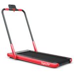 Caminadora Plegable 2 en 1 HOMGX Motor 2.25 HP Escritorio con Altavoz Bluetooth Control Remoto Pantalla LED para Caminar