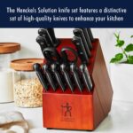 HENCKELS Solution - Juego de 15 cuchillos ultraafilados con bloque, cuchillo de chef, cuchillo de pan, cuchillo de carne