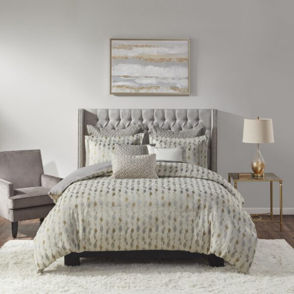 Juego de edredón jacquard Madison Park MPS10-459 poliéster 9 piezas tamaño King