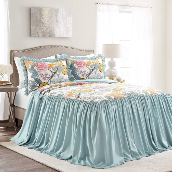 Juego de colcha vintage Sydney Lush Decor Triangle Home Fashions 16T005385 3 piezas tamaño King color azul amarillo