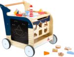 Small Foot - Andador de madera para bebés de ballena - Centro de actividades clásico 5 en 1 - Juguete interactivo con cl