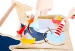 Small Foot - Andador de madera para bebés de ballena - Centro de actividades clásico 5 en 1 - Juguete interactivo con cl