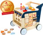 Small Foot - Andador de madera para bebés de ballena - Centro de actividades clásico 5 en 1 - Juguete interactivo con cl