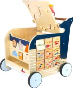 Small Foot - Andador de madera para bebés de ballena - Centro de actividades clásico 5 en 1 - Juguete interactivo con cl