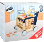 Small Foot - Andador de madera para bebés de ballena - Centro de actividades clásico 5 en 1 - Juguete interactivo con cl