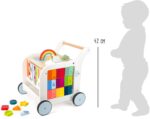 Small Foot Wooden Toys - Andador de elefante dulce prémium y centro de actividades 5 en 1 diseñado para niños pequeños d