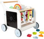Small Foot Wooden Toys - Andador de elefante dulce prémium y centro de actividades 5 en 1 diseñado para niños pequeños d