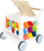 Small Foot Wooden Toys - Andador de elefante dulce prémium y centro de actividades 5 en 1 diseñado para niños pequeños d