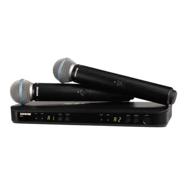 Sistema de micrófono inalámbrico Shure BLX288/B58 - Vida de batería de 14 horas, rango de 300 pies, UHF | Incluye (2) mi
