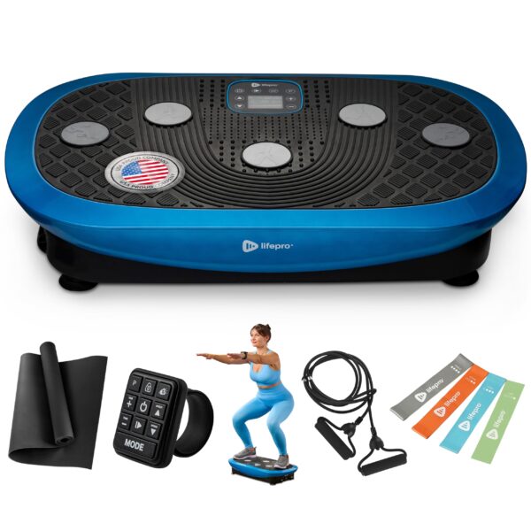 Plataforma de Vibracion 4D LifePro Rumblex Plus LP-RMXPLS-BLU 3 Motores 60 Velocidades 7 Modos 500 lb