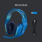 Auriculares Inalambricos Gaming Logitech G733 Lightspeed 981-000942 azul diadema suspension RGB microfono Blue VO!CE