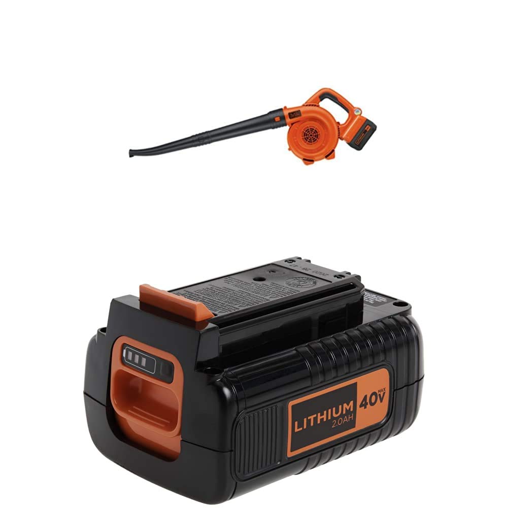 Version 1.0.0 BLACK+DECKER Barredora inalámbrica de 40 V MAX con batería adicional, 2.0 Ah (LSW36 y LBX2040)
