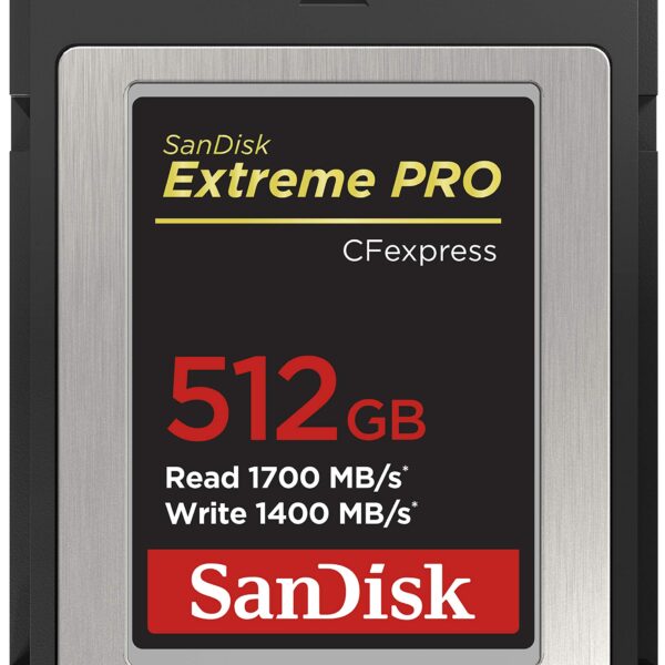 SanDisk Tarjeta CFexpress Extreme PRO de 512 GB tipo B - SDCFE-512G-GN4NN, interfaz micro sdxc, tipo de memoria XQD
