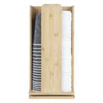 Organizador giratorio Restaurantware Restpresso RWB0419 bambú natural 4 secciones 9x18 pulgadas tazas y tapas café