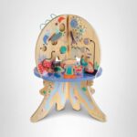 Manhattan Toy Centro de actividades para niños pequeños de madera con aventura en el mar profundo, almejas que castañete
