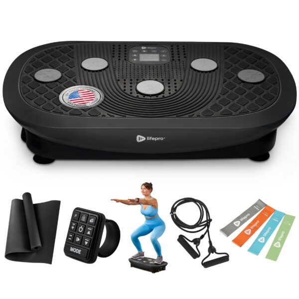 Lifepro 4D Vibration Plate Exercise Machine — Triple Motor, 7 Presets, 60 Speeds Rumblex Plus/Pro Vibrating Platform wit
