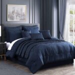 Juego de edredón Riverbrook Home 82395 King 10 piezas 100% poliéster azul oscuro Destiny para recámara